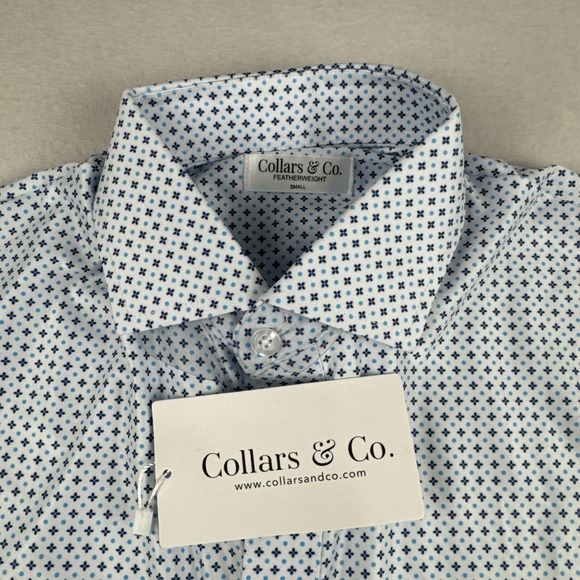 Collars & Co. Other - New! Collars & Co Mens Featherweight Geo White Print Small Golf Performance